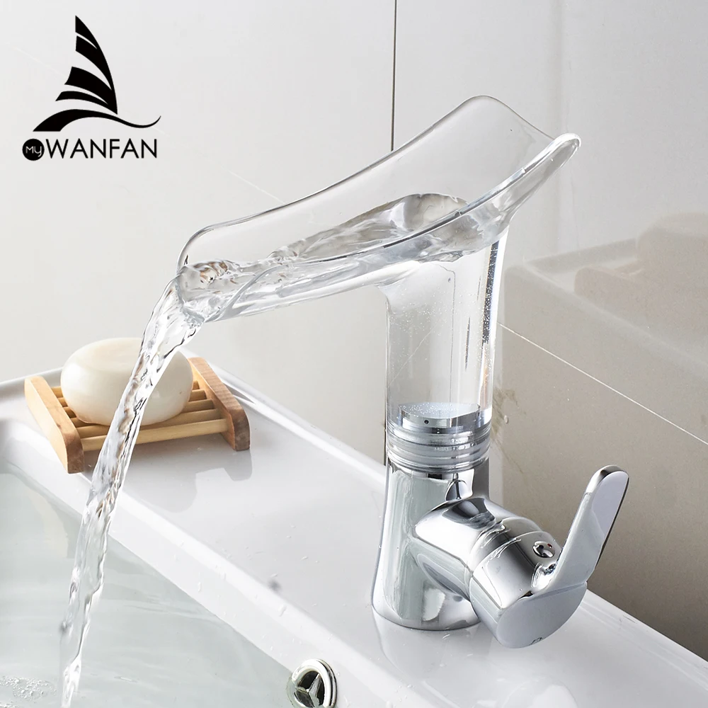 

Basin Faucets Waterfall faucet for Bathroom Basin Mixer Tap Single Handle Sink Mixer Tap Deck Mounted Bathroom Torneiras 855013