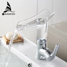 Basin Faucets Waterfall faucet for Bathroom Basin Mixer Tap Single Handle Sink Mixer Tap Deck Mounted Bathroom Torneiras 855013 kemaidi bathroom basin faucet luxury sense faucets oil rubber brushed waterfall mixer single handle hole sink mixers tap new