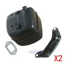2 компл. глушитель и уплотн . комплект ж / кронштейн Fit Husqvarna 371 372XP 385 390 390XP 362 бензопила