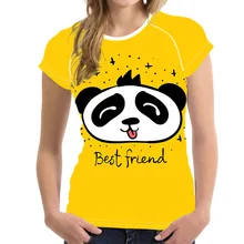 Бесшумный дизайн женская футболка 3d животное панда футболка с коротким рукавом с милым принтом письмо женская футболка Забавные топы женская футболка