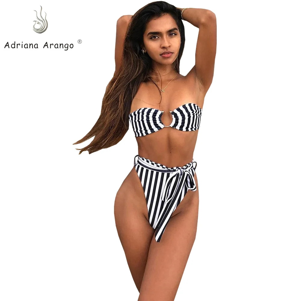 Adriana Arango 2019 купальники визуальный геометрический дизайн высокая Талия бикини