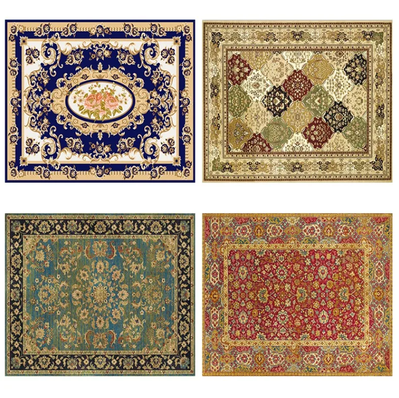 

European Persian Modern Pastoral Rectangular Full Piece Ground Mat Carpet Rug For Living Room Sofa Tea Table Bedroom Bedside Rug