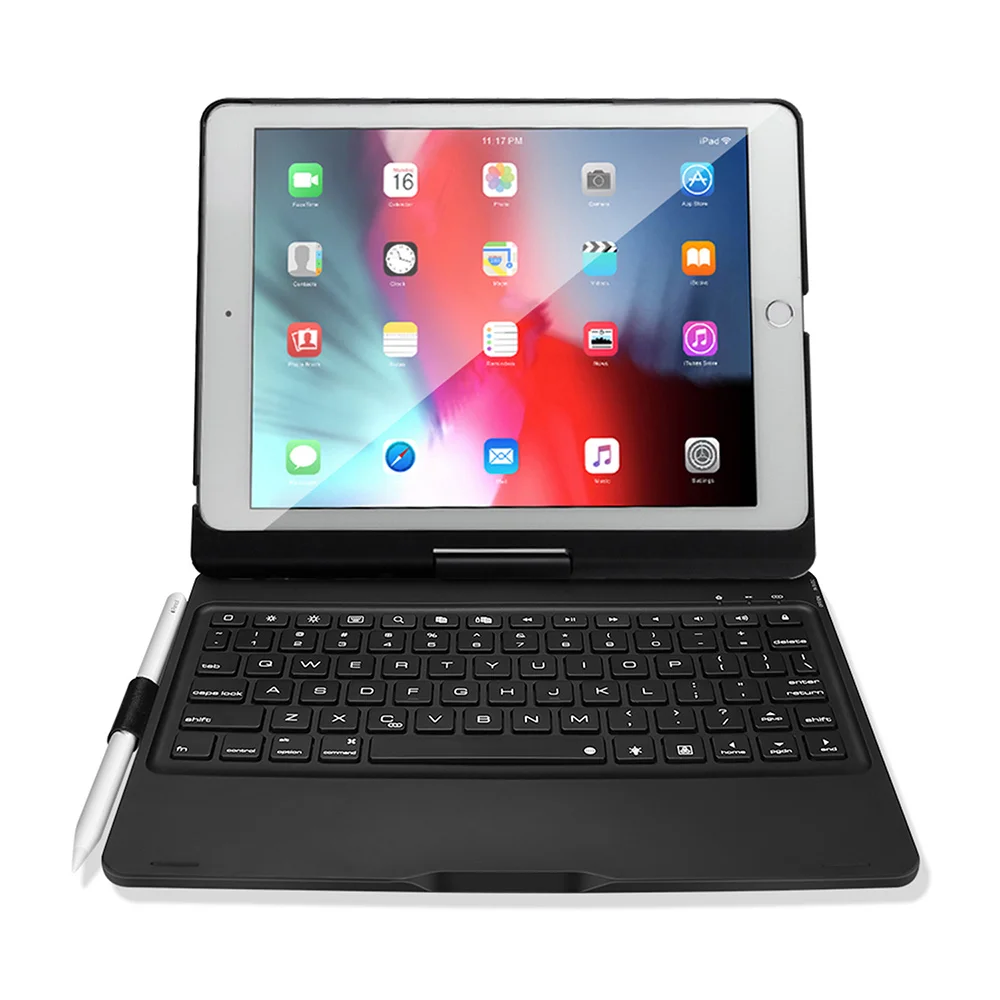 DUX DUCIS флип беспроводной чехол для клавиатуры для iPad Pro 11 Bluetooth клавиатура чехол для планшета для iPad Pro 11 с карандашом - Цвет: Black
