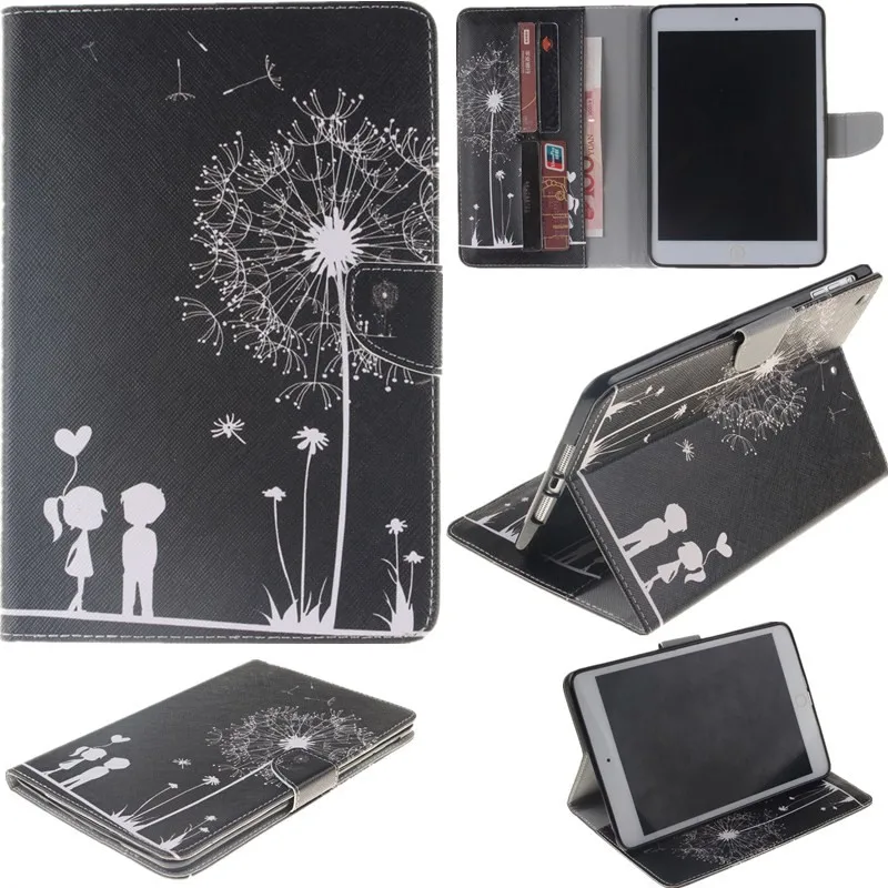Lovly Flower Flip Wallet Case For Apple iPad Mini Cover For Mini 2 Mini1 Mini 3 Case PU Leather Stand Tablet Cover Case Fundas (9)