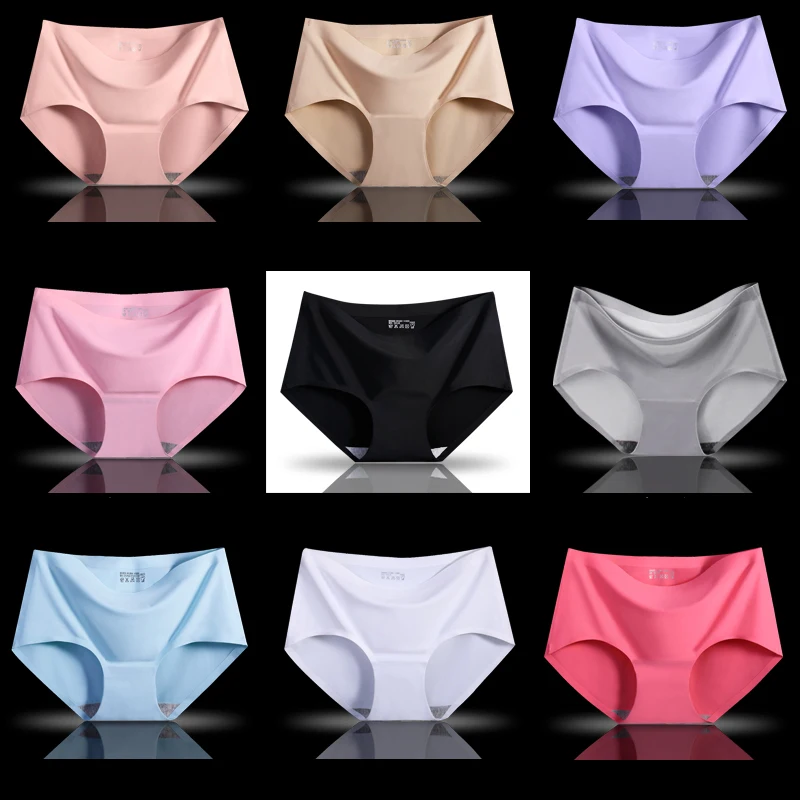 Toppick Sexy Panties Women Seamless Panties Solid Underwear Women G String lingerie Ice Silk Soft Cozy Briefs Culotte Femme