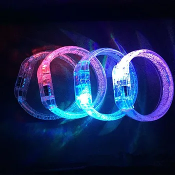 

LED Light Up Acrylic Wristband Kids Children Flashing Bracelet Bangle Rave Glow Party Supplies Concert Bar Birthday Toy Gift