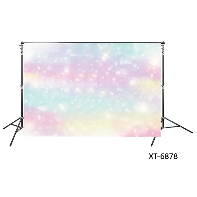 Dreamy Pastel Galaxy Glitter Bokeh Backdrop Rainbow Iridescence