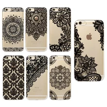 Encaje de flores de protección completa Mandala funda Vintage para iPhone 11 Pro Max 5 6 XS Max 7 7Plus 8 8Plus X Fundas