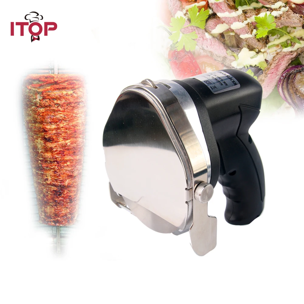 

ITOP Kebab Slicer electric shawarma slicer Gyros Meat Slicer Cutting Machine Kitchen Knife Extra Blade 110/220/240V