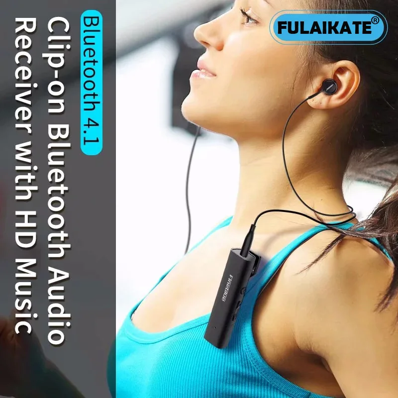 FULAIKATE Bluetooth Clip On Earphone for iPhone X Xiaomi Huawei Handsfree Wireless Music Headset for Samsung Smart Phone