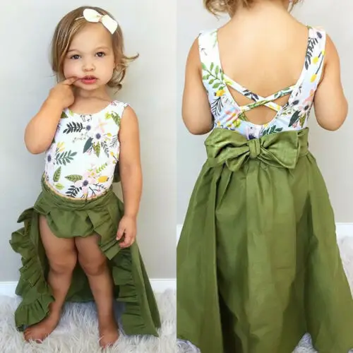 

3PCS Toddler Baby Girls Clothes Floral Tops Vest+Shorts+Skirts Dress Outfits Set