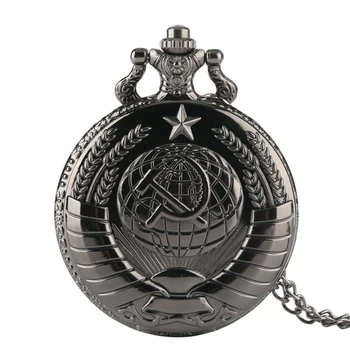

Vintage Antique Russia Soviet Sickle hammer Style Quartz Pocket Watch Necklace Pendant Steampunk Pendant for Gift reloj mujer