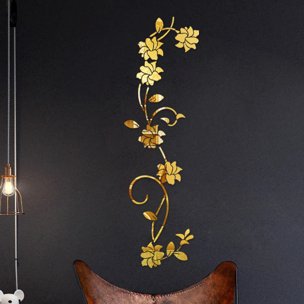 

2019 New 3D Diy Flower Shape Acrylic Wall Sticker Modern Stickers Decoration #NN0128
