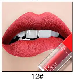 Телесный матовый блеск для губ бархатный тинт для губ профессиональная водостойкая жидкая помада Красный Блеск для губ 18 цветов косметика для губ Maquiagem - Цвет: 12