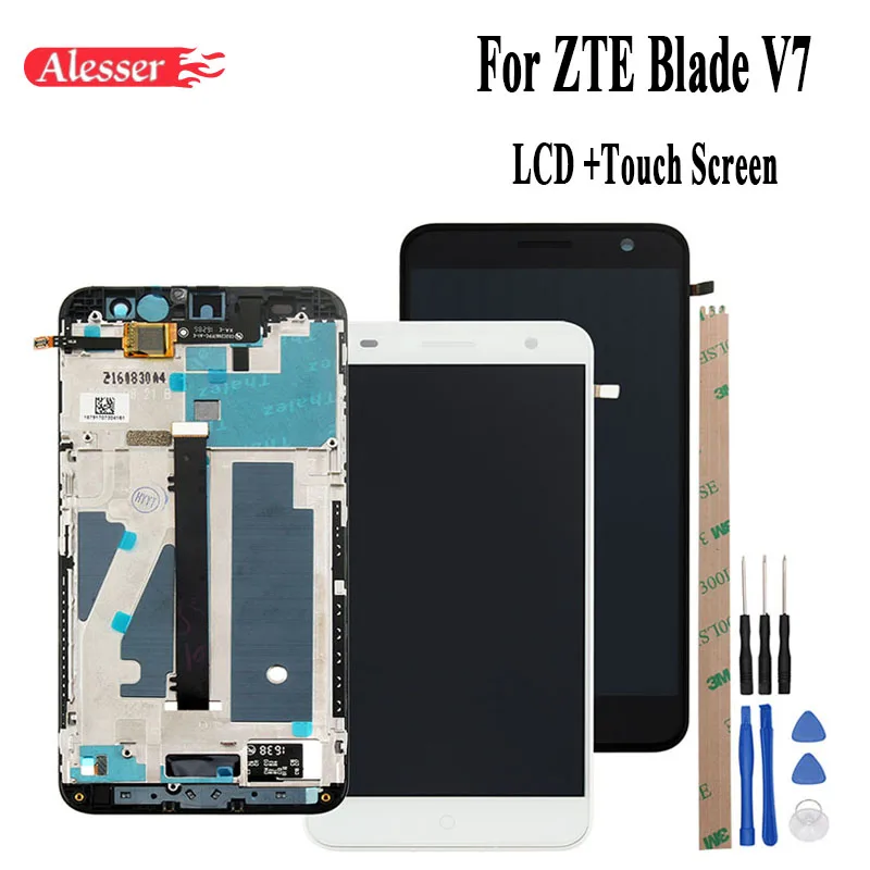 

Alesser For ZTE Blade V7 LCD Display+Touch Screen with Frame Assembly Repair Parts Replacement Phone Accessories+Tools Adhesive
