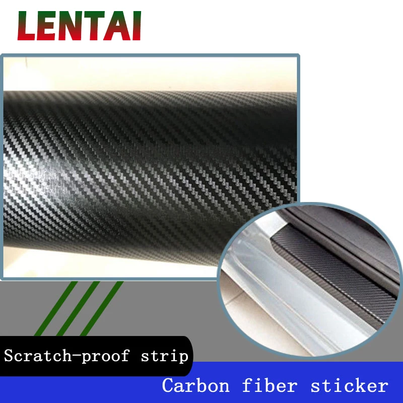 

LENTAI For Jeep renegade wrangler grand cherokee Citroen Land Rover 4PC Car Door Plate Stickers Carbon Fiber Anti Scratch Decal
