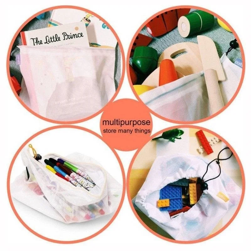 1pcs Reusable Mesh Produce Bags Washable Eco Friendly Lightweight Grocery Shopping Storage Fruit Vegetable Net