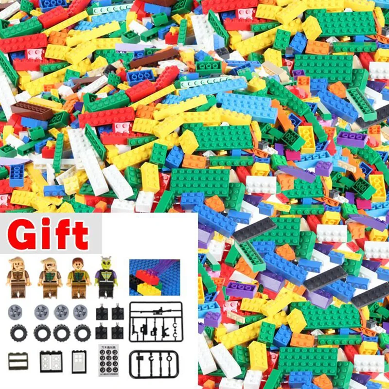 1000 pcs Bulk Bricks Blocks Compatible Sets DIY Building Bricks