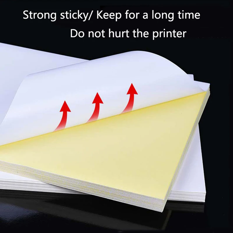 100sheets A4 White kraft paper stickers Self Adhesive Inkjet Laser printing M&C 