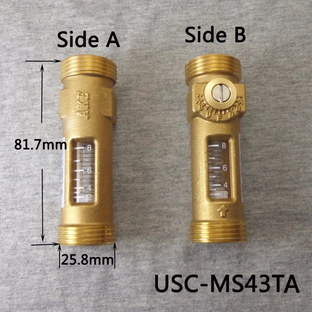 G3/" Механический расходомер прямого считывания 2-8л/мин USC-MS43TA расходомер с пружиной латунный расходомер балансировочный клапан