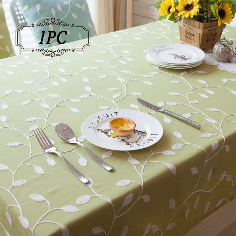 Home Textile Cotton Table Cloth Embroidered Crochet Leaf Tablecloth