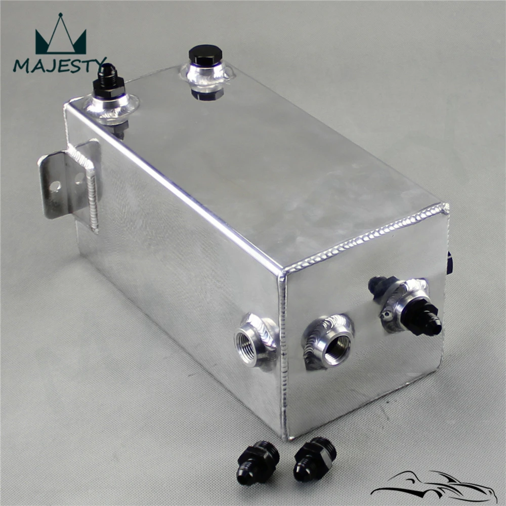 4L Aluminium Surge tank mirror polish Fuel TANK Universal Swirl Pot
