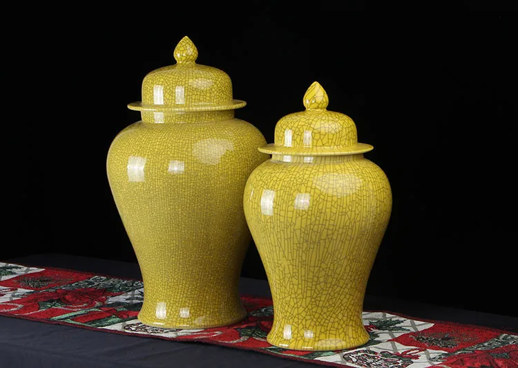 Jingdezhen ceramic temple jar Antique Porcelain ginger jars wholesale decorative jars and vases small ceramic jar Crack glaze  (4)