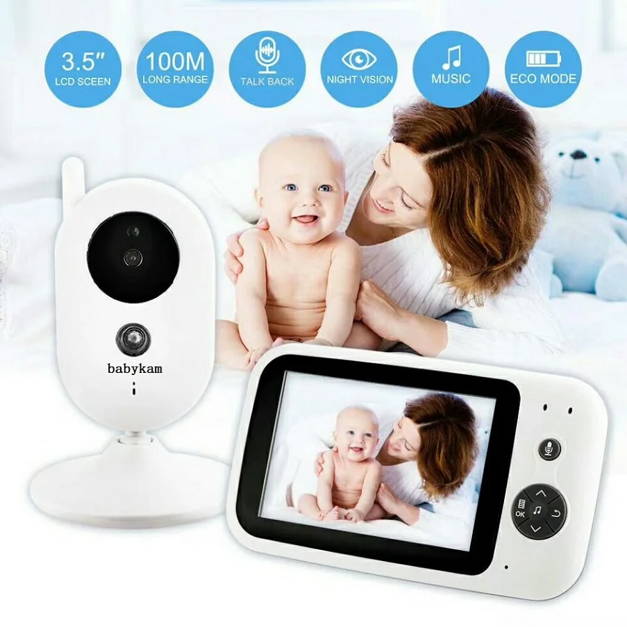 

babykam baba eletronica visao noturna cry baby camera 3.5 inch LCD IR Night Vision Baby Intercom 8 Lullabies Temperature monitor