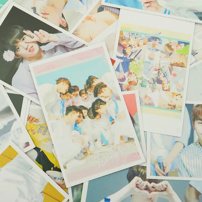 30PCS/SET New Arrival K-POP SEVENTEEN Ablum LOVE&LETTER LOMO Cards New Fashion Self Made Paper Photo Cards