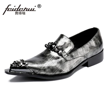 

Plus Size High Quality Height Increasing Man Wedding Loafers Patent Leather Pointed Toe Rhinestone Men's Rocker Shoes SL35