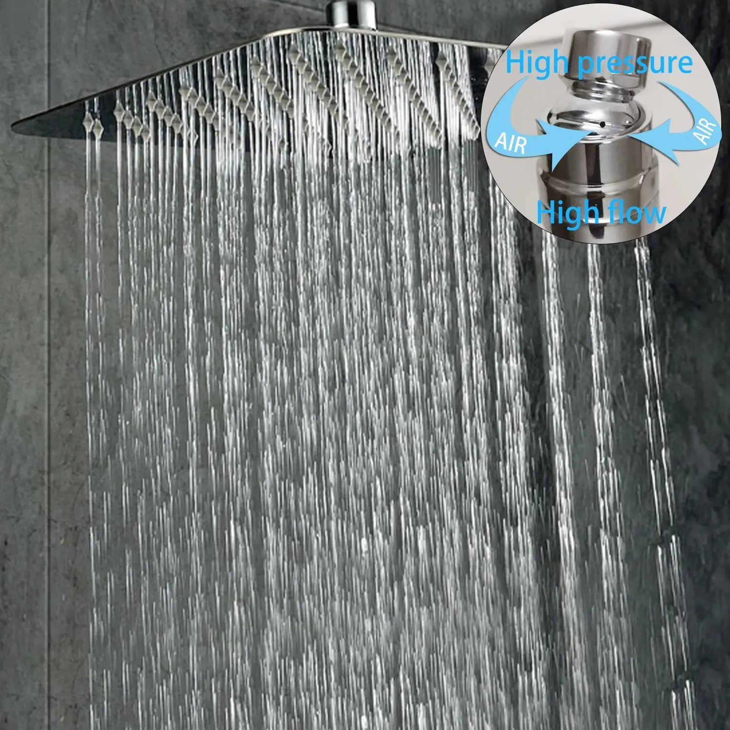 Us 98 69 45 Off Ceiling Mount Bathroom Rain Mixer Shower Combo Set Ceiling Install Rainfall Shower Head System Polished Chrome 16