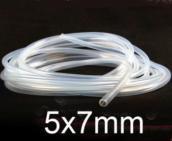 

5mm ID 7mm OD Transparent Silicone Rubber Tube Hose Pipe ( food grade ) 5X7mm medical PIPE tubing