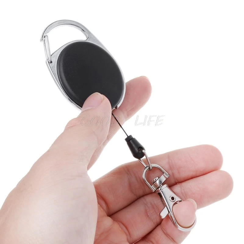 

Wholesale 60cm Retractable Reel Adjustable Wire Rope Keychain Anti Lost Anti-theft Belt Clip Outdoor Carabiner Hiking Tools