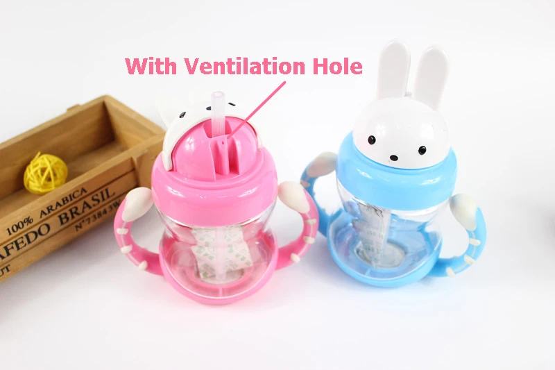 240ml Baby Training Cups Cute Rabbit Silica Gel Straw Baby Water Feeding Learning Drinking Bottle With Handle Kids Cup BB5095 (7)