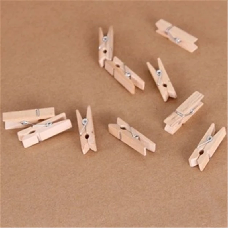 

D07-26 a large number of spot color photo wall wooden logs color wooden clip clip DIY 3.5CM Stationery for office supplies
