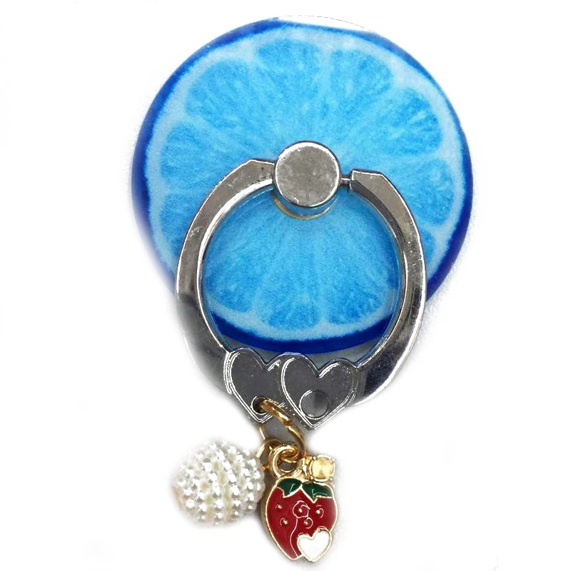 Universal Finger Ring Holder For Phone 360 Rotation Fruit Mobile Phone Holder Stand With Pendant For Samsung Cell Phone Holder