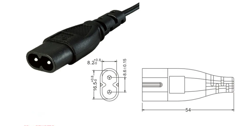 C7/C8 мощность "8" Рисунок адаптер конвертер кабель, Европейский IEC320 C7 мама к C8 штекер удлинитель, 30 см-500 см, 1 шт