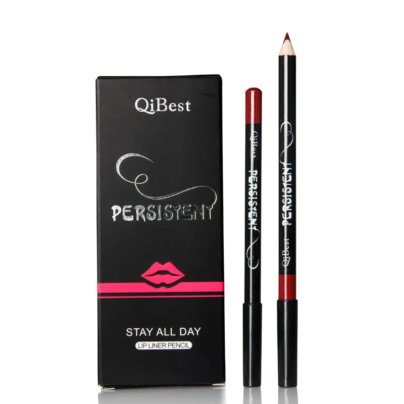Black Waterproof 12 Colors Lip Liner Pen Lipstick Lipliner 12 piecesin
