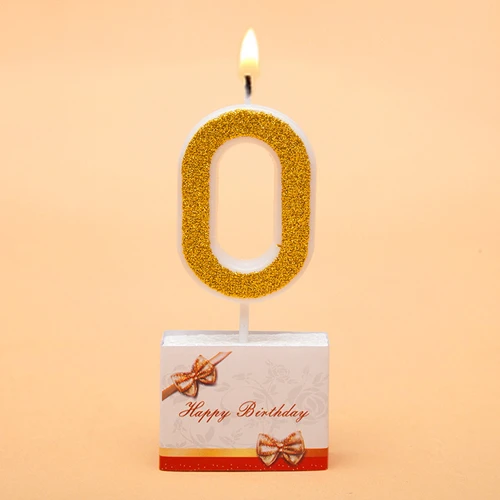 Свечи на день рождения Золотой Красный номер 0-9 торт украшения для кексов день рождения свеча для торта вечерние изделия для декорации - Цвет: Gold 0