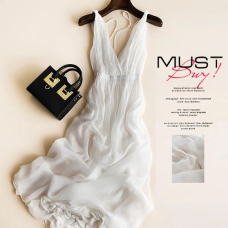 Zijden Jurken Vrouwen Elegante Strand Witte Lange jurk V-hals Fashion Style Hoge Kwaliteit Kleding Gratis Verzending HOT Selling Zijden Jurken Vrouwen Elegante Strand Witte Lange jurk V-hals Fashion Style Hoge Kwaliteit Kleding Gratis Verzending HOT Selling