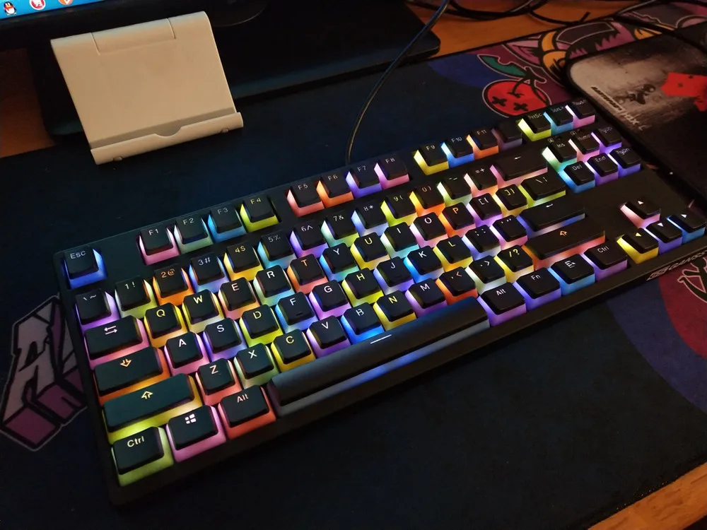 Крутая джазовая подсветка двойная съемка радуги градиент PBT пудинг Keycap OEM профиль keycaps для механической клавиатуры MX переключатели