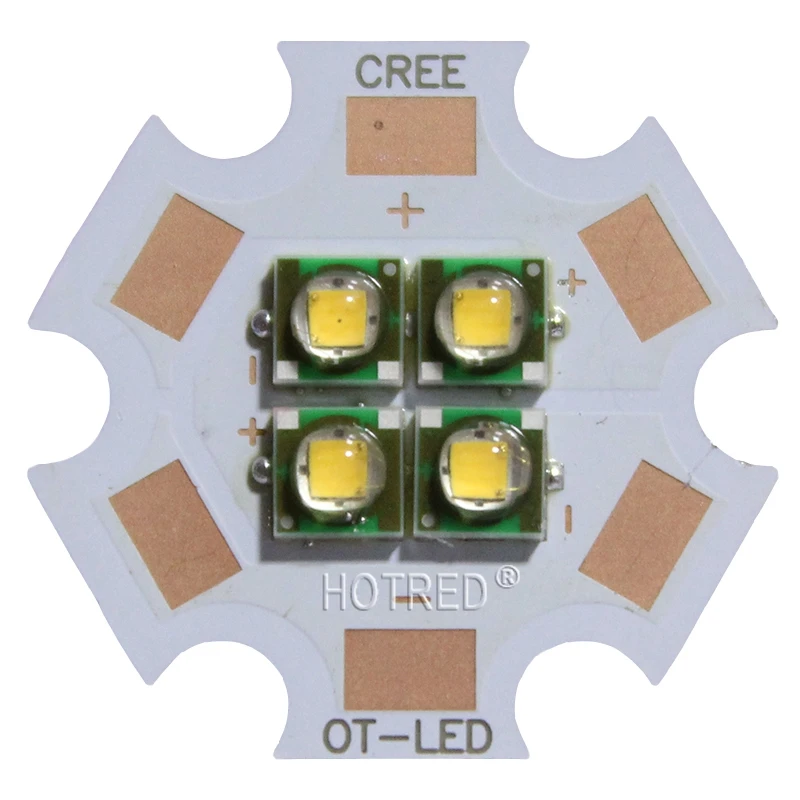 4 чипа Cree XPE XP E 10 шт. Вт 6 в/12 В светодиодный излучатель вместо XML красный зеленый