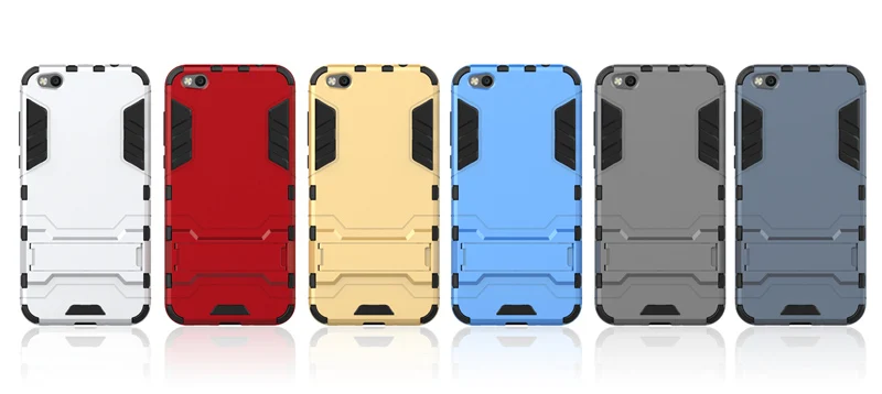 2 in 1 Hard PC + Soft Silicone TPU Rugged Rubber Kickstand Case For Xiaomi Mi5C Matte Armor Shockproof Phone Holder Cover Shell (13)