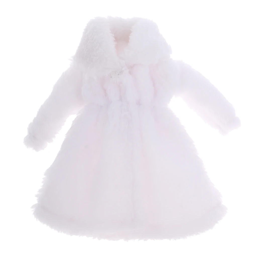 Doll Clothes Fashion Plush Overcoat Outwear for 1/6 Barbi BJD SD Dolls Clothing Dress Up Clothing Dolls Accessory Birthday Gift