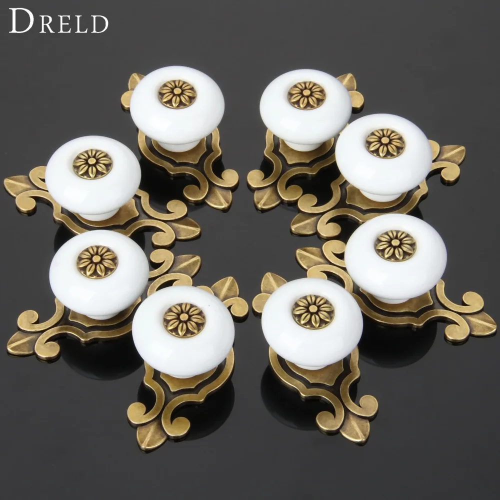 DRELD 8 шт. белая ручка для мебели двери шкафа ящика кухонная фурнитура мебели|door