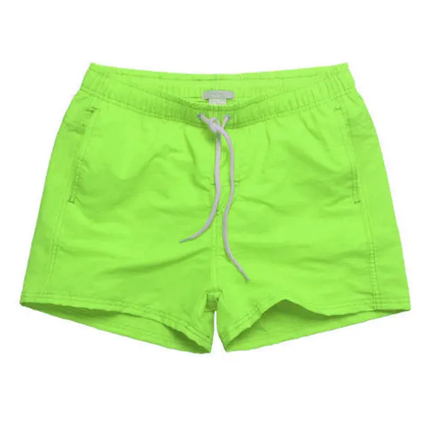 Нейлоновые Водонепроницаемые шорты для плавания для мужчин, одежда для плавания, плавки, купальный костюм, пляжная одежда, купальный костюм для серфинга, сексуальные трусы-боксеры для мужчин - Цвет: Lemon Green