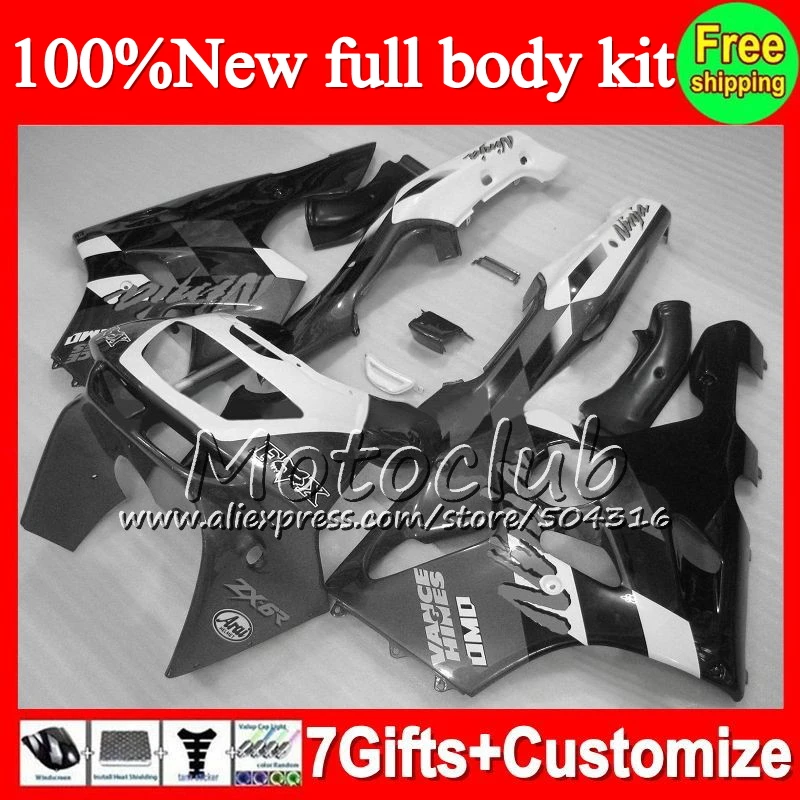 Fairing For KAWASAKI 94-97 NINJA ZX6R 94 95 96 97 Grey black C50 ZX 6R 636 ZX636 ZX-6R 1994 1995 1996 1997 +decal grey black