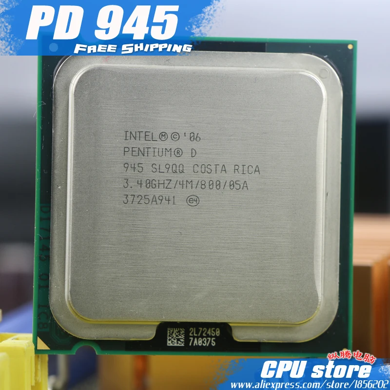 Intel Pentium D 945 processeur d'unité centrale (3.4 Ghz/4 M/800 GHz ...