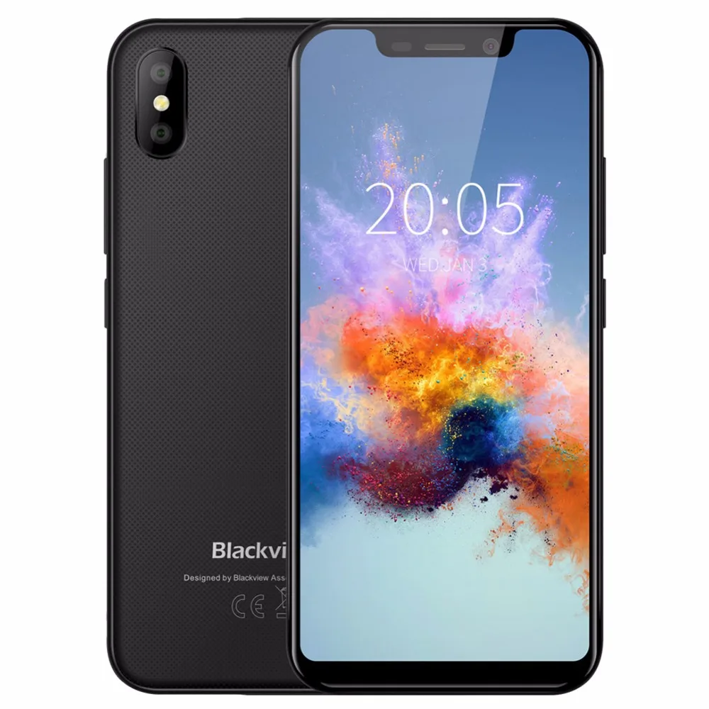 Blackview A30 5,5 "19:9 смартфон Лицо ID Android 8,1 Orea четырехъядерный 2 Гб 16 Гб 8MP двойная задняя камера 2500 мАч 3g мобильный телефон