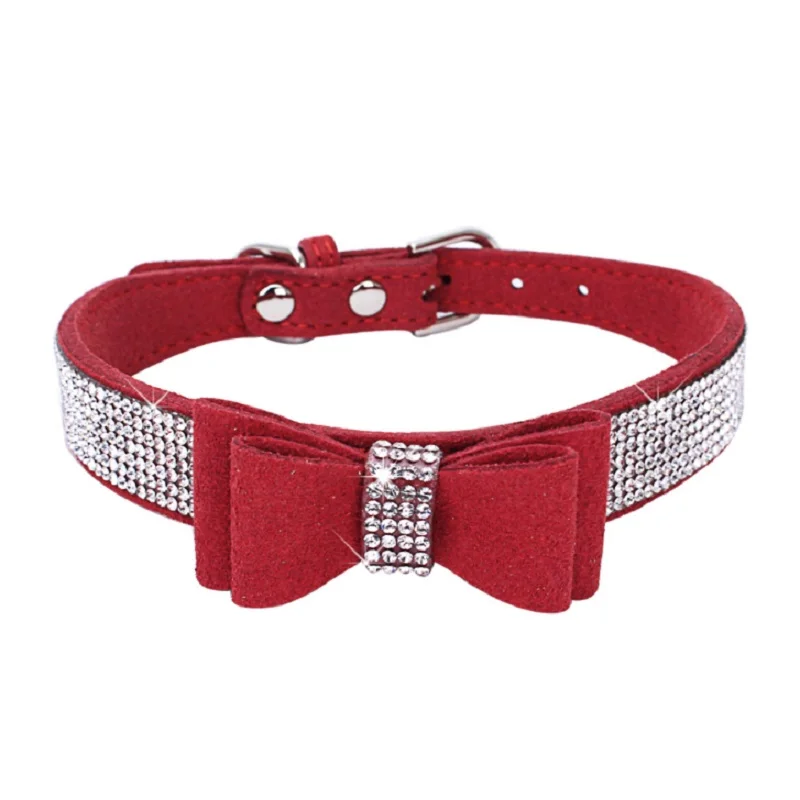 Бренд Rhinestone Bowknot, ошейники для домашних животных со стразами и бантом котенок питомец Цепочки и ожерелья галстук-бабочка домашний питомец с индивидуальной надписью кошка колье шарф бандана подарок